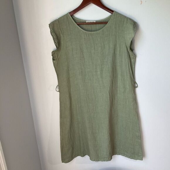 Terzo Millennio shift Dress with Flutter Cap Sleeves, L. Sage Linen! - Picture 6 of 11